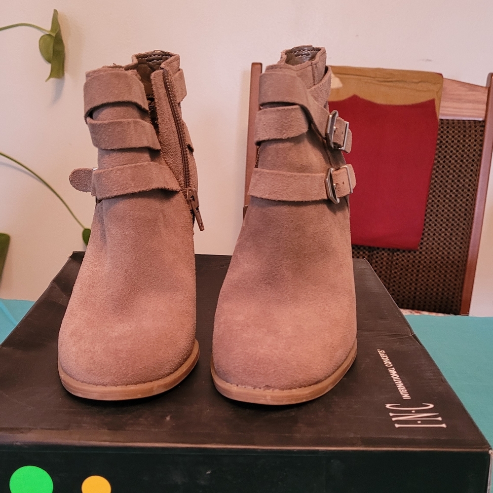 International Concepts brown suede bootie.